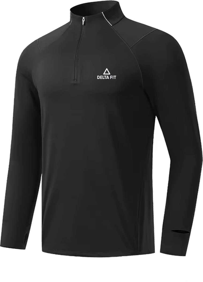 Delta Fit Hardlooptrui – Ultralicht & Ademend – Dry Mesh - Zwart - Maat S