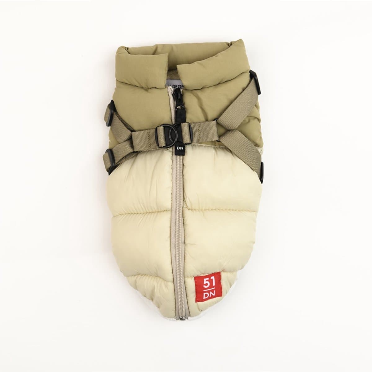 51 Degrees North National Harness - Coat - Hondenjas - Ecru/Camel - 38cm