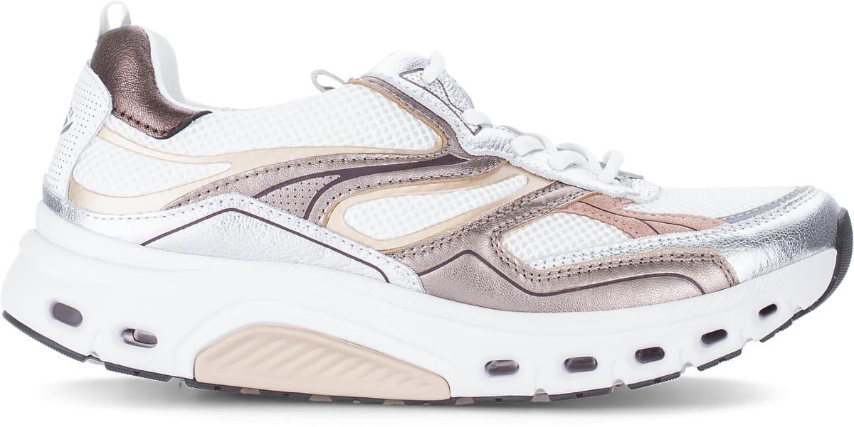 Gabor Rollingsoft Sneaker Wit Mesh/Metallic 86.986.34