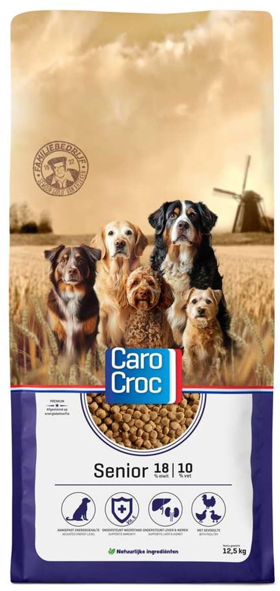 CaroCroc Senior 12,5 kg [18/10] met rocco snacks