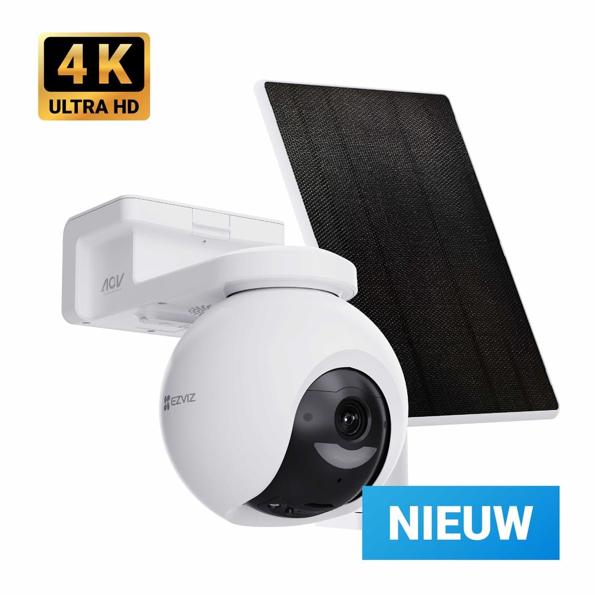 EZVIZ HB8 Pro 4K Kit Draadloze Beveiligingscamera WiFi met 5W Zonnepaneel - AI Personen/Voertuigdetectie - 360° PTZ - Nachtzicht in Kleur - Buiten Camera- Geen maandkosten