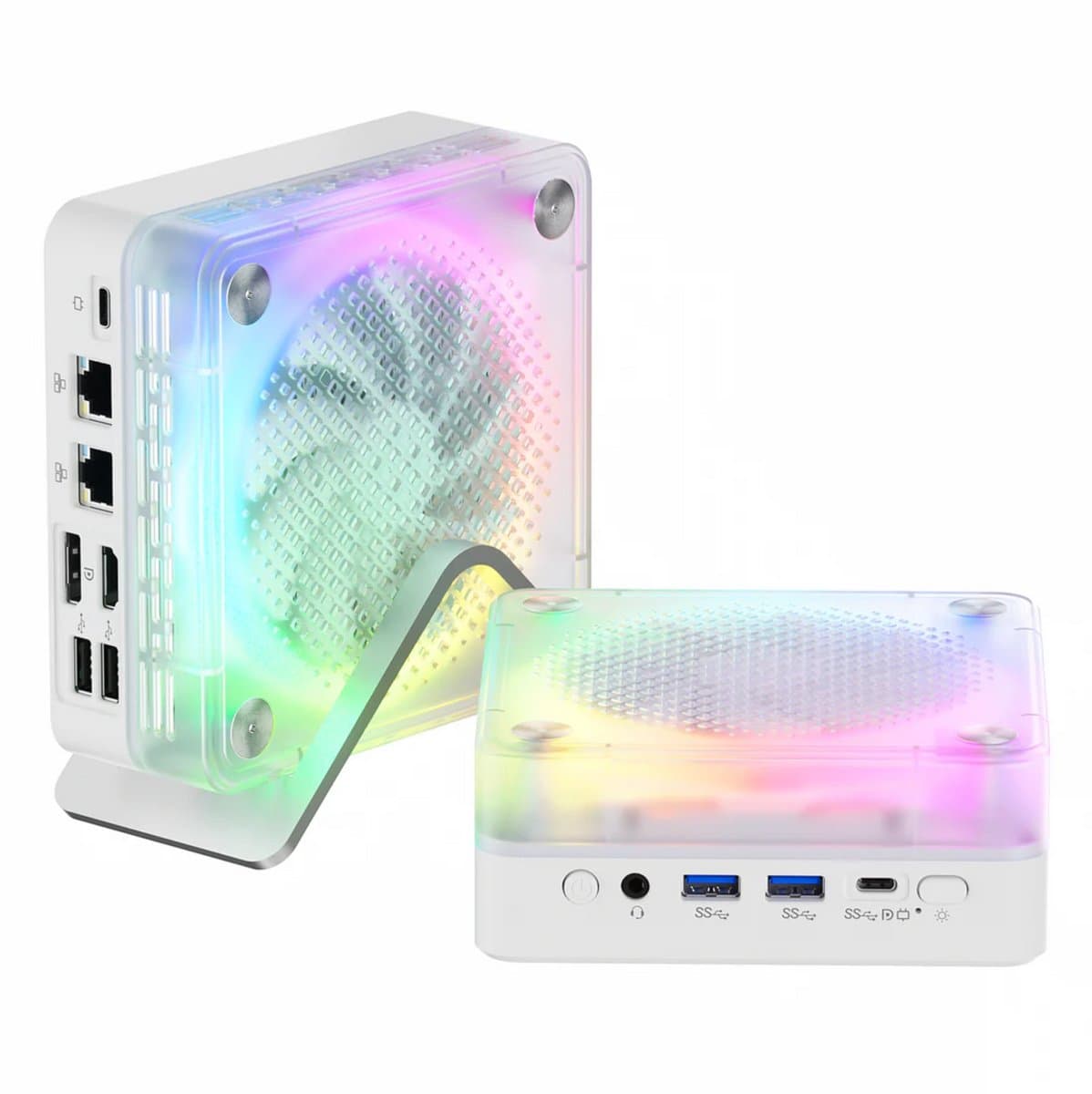 Firebat MN56 Mini PC – AMD Ryzen™ 7 8745HS (8 cores, tot 4.75 GHz) – 16 GB DDR5 RAM – 512 GB NVMe SSD – Windows 11 Pro – WiFi 6 – Bluetooth 5.2 – HDMI & USB-C – 4K Triple Display – Compacte Desktop PC