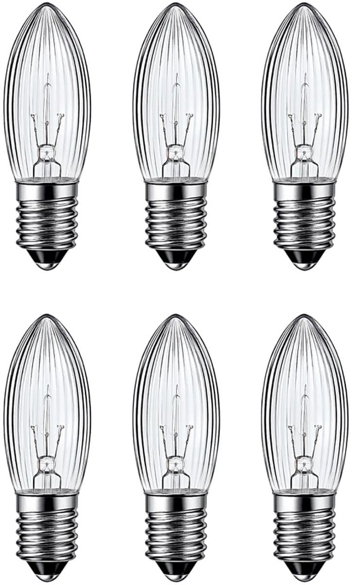DEGG® Kerstlampjes E10 – 6 Stuks – 23V 3W – Warm Wit – Geschikt voor 10-lamps kerstverlichting – Dimbaar – Voor Binnen