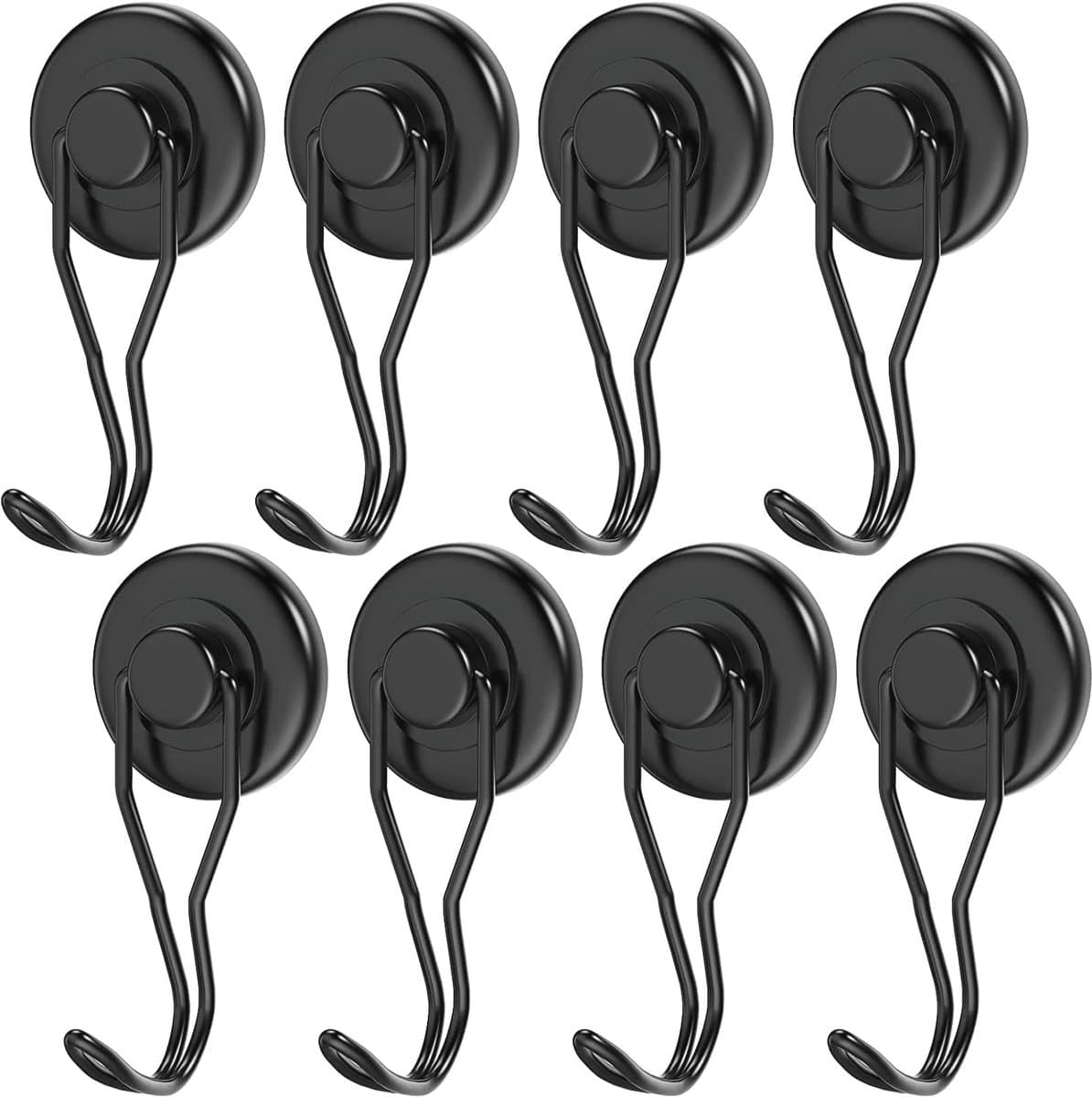 Zware Neodymium Magnetische Haken 8-Pack - Draaibare Schommel, Geschikt voor Koelkast, Keuken en Grill