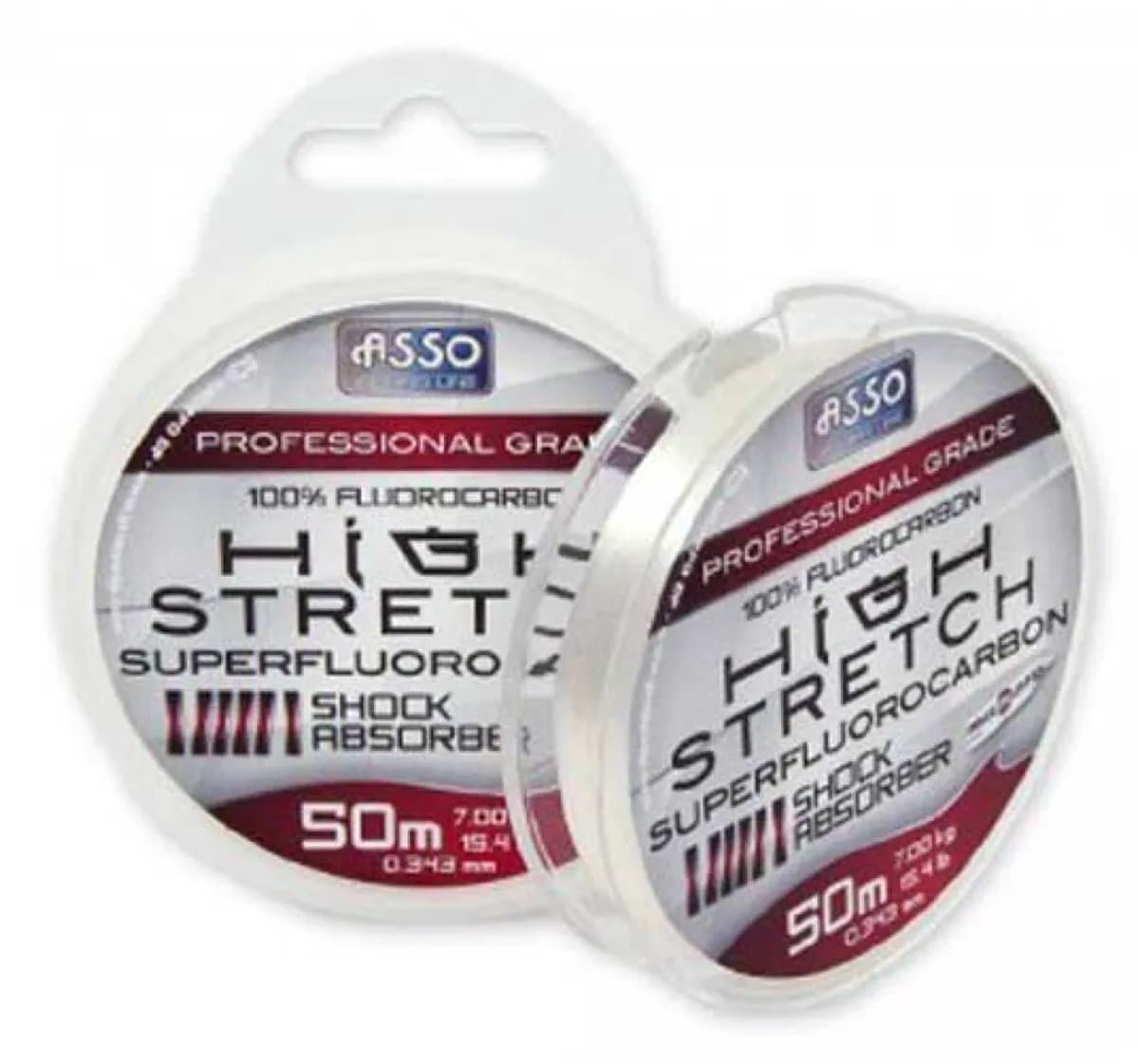 Asso High Stretch 50 M Flurocarbon Transparant 0.198 mm