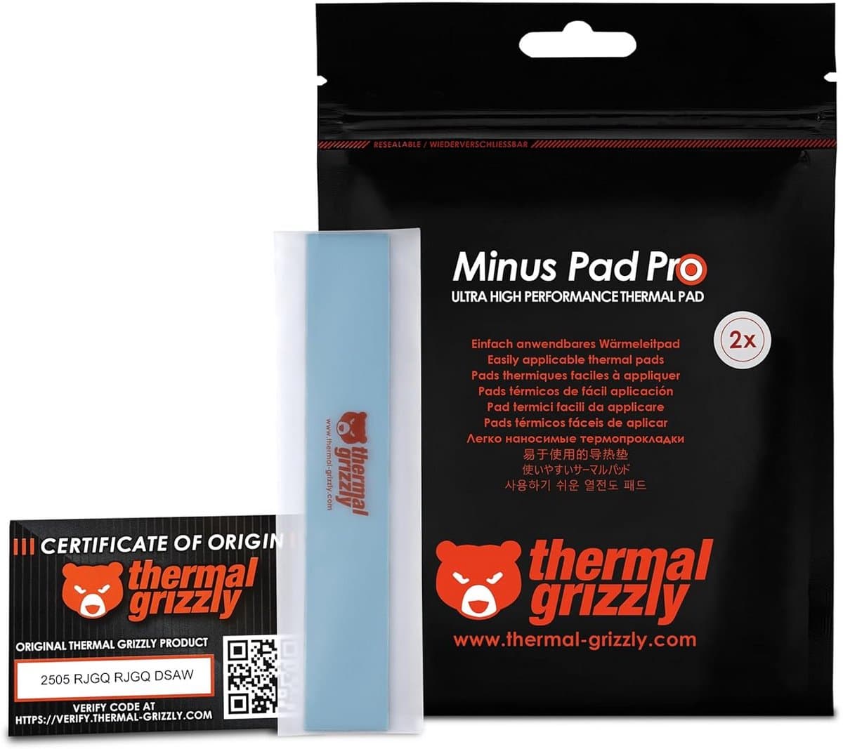 Thermische Pad Pro - Set van 2 - Elektrisch Niet-Geleidend - Hoge Warmtegeleiding voor SSD, GPU en Elektronica - 120x20x3mm