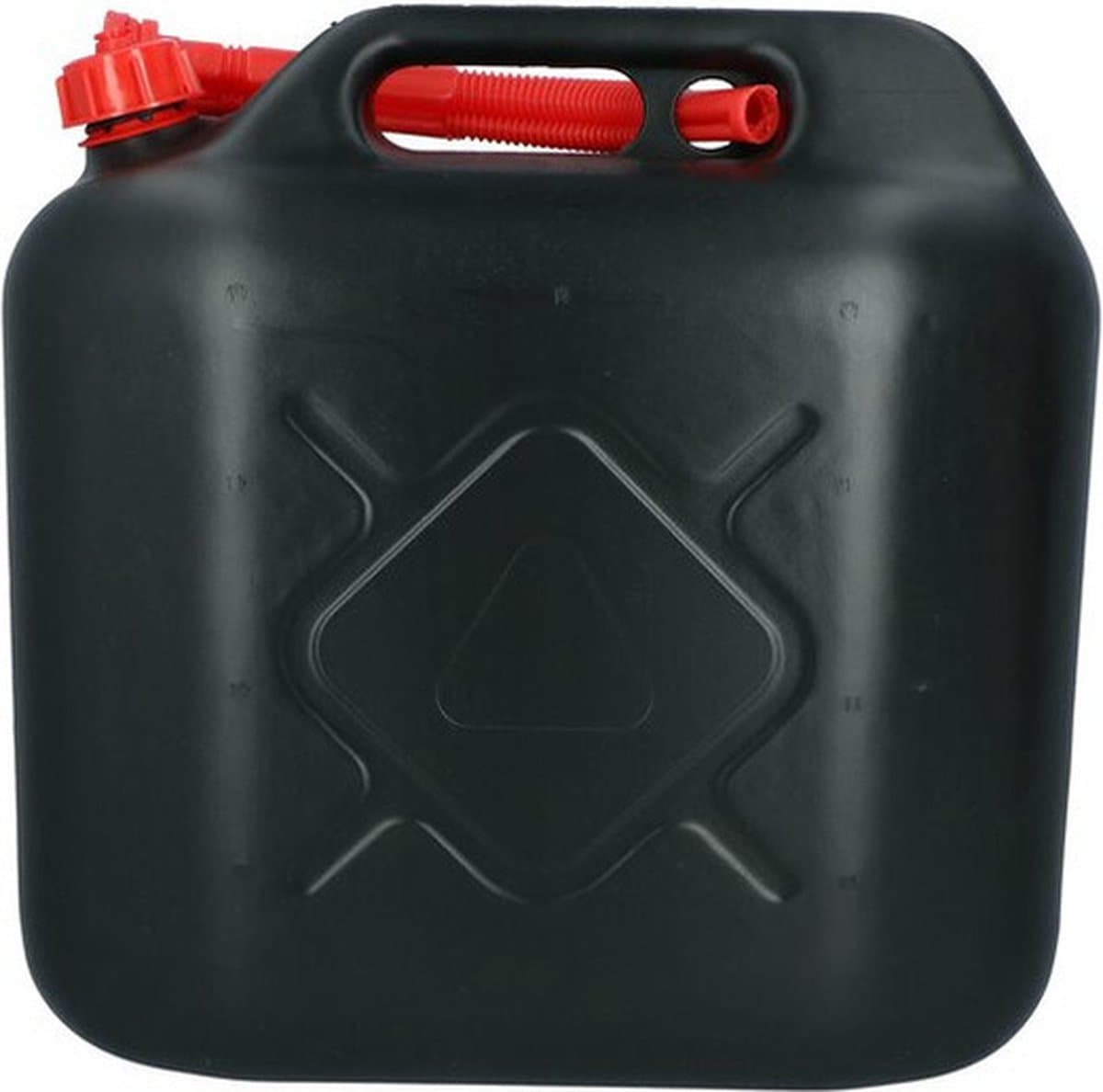 Carpoint Jerrycan - voor brandstof - 20 liter - zwart - incl. rode schenktuit - Benzine en diesel - 38 x 19 cm