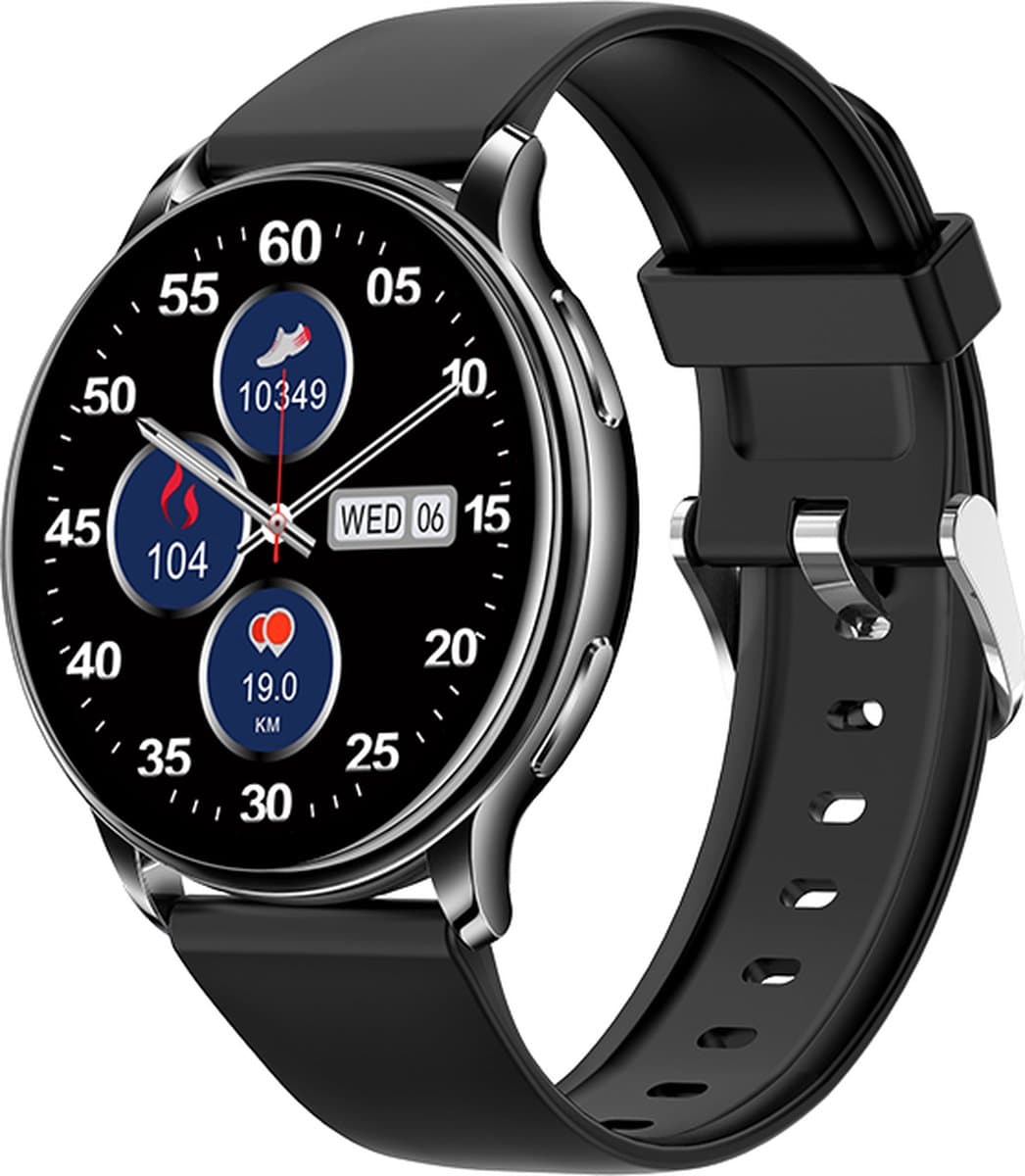 Qarano Pegasian Pro Smartwatch - Smartwatch Heren - Smartwatch Dames - Smartwatch - Heren - Dames - Volledige Bel Functie - Bericht Notificatie - Activity Tracker - Bloeddruk Meter - Stappenteller - Verbrande Calorieën - Siliconen Band - Zwart