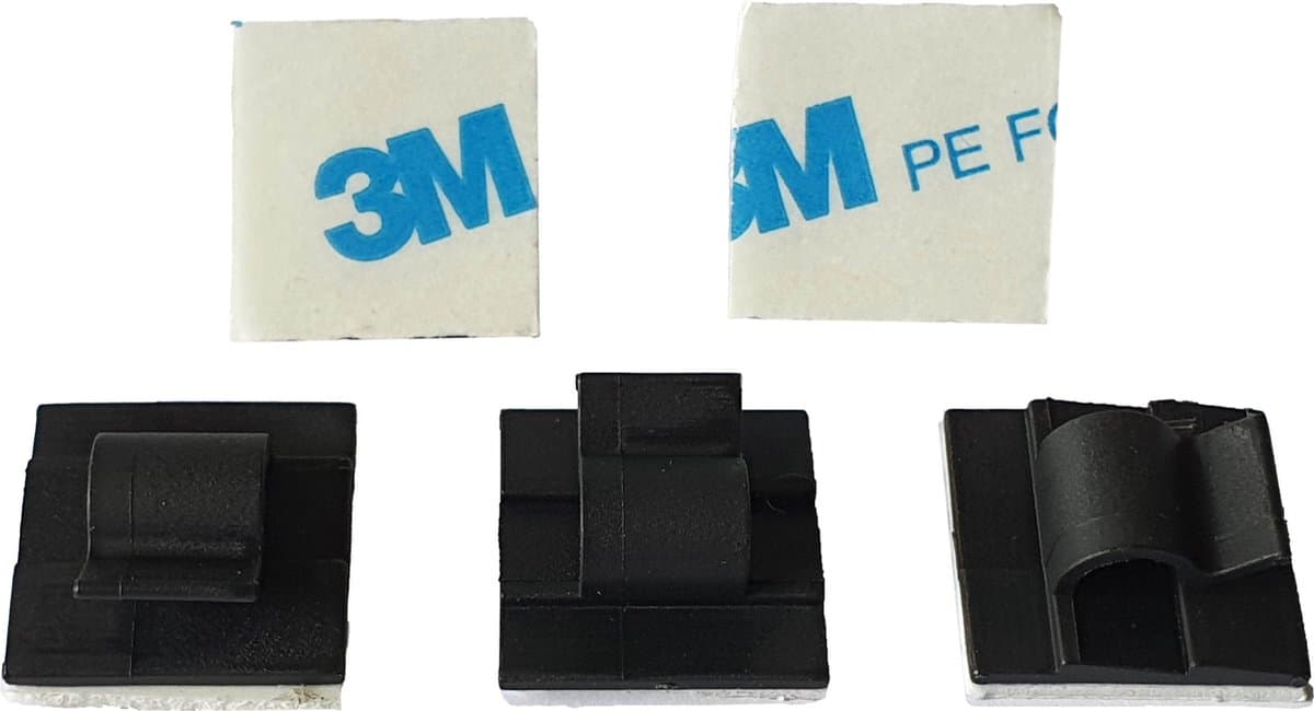 Kortpack - Zelfklevende Kabelclip - voor 16mm Kabels - Zwart - 100 stuks per verpakking - (099.8964)