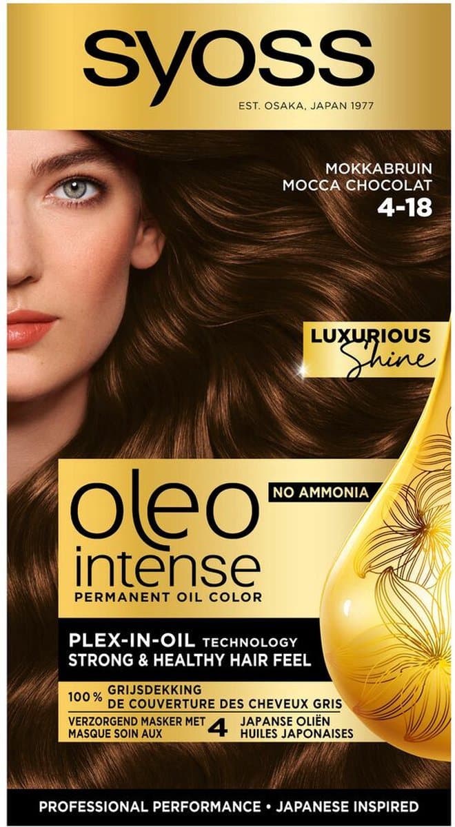 Syoss Oleo Intense - Haarverf - 4-18 - Mokka Bruin - 115ml x 12