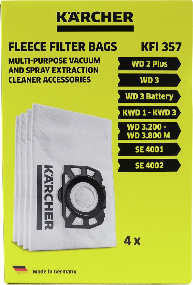 Karcher Stofzuigerzak voor WD 2 Plus / WD 3 (4x)