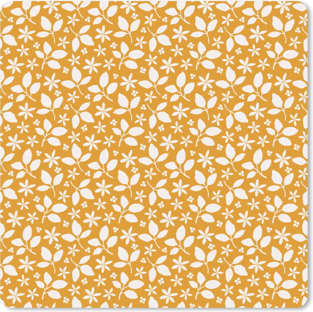 Muismat XXL 60x60 cm - Bureau onderlegger - Bureau mat Patronen - Bladeren - Bloemen - Bureaumat - Gaming mousepad xl - Bureaulegger groot - Computer deskmat