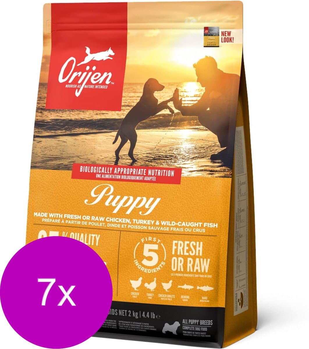 Orijen Whole Prey Puppy Kip&Kalkoen - Hondenvoer - 7 x 2 kg