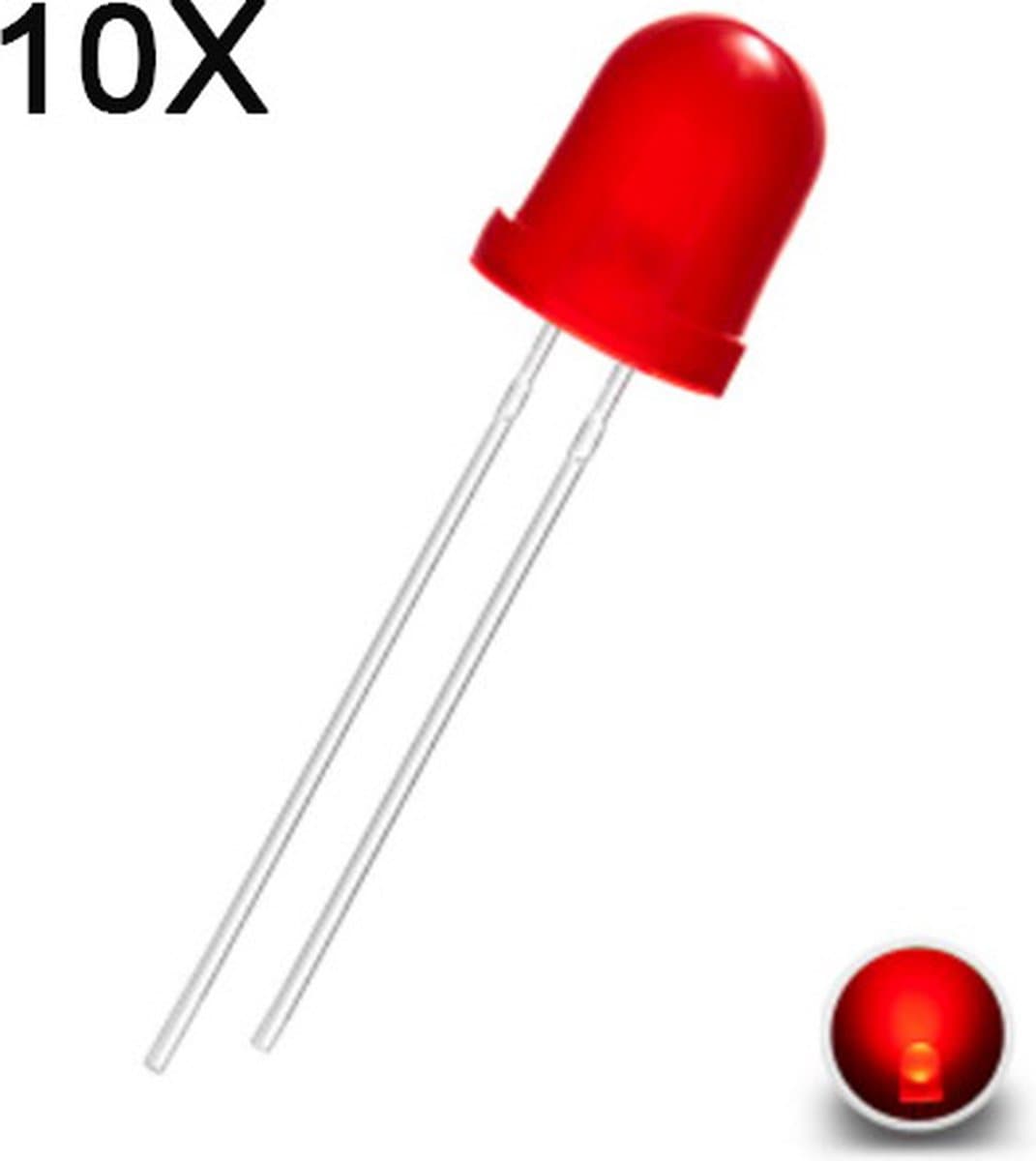 LED Diode - 8mm - Kleur rood - Per 10 stuks