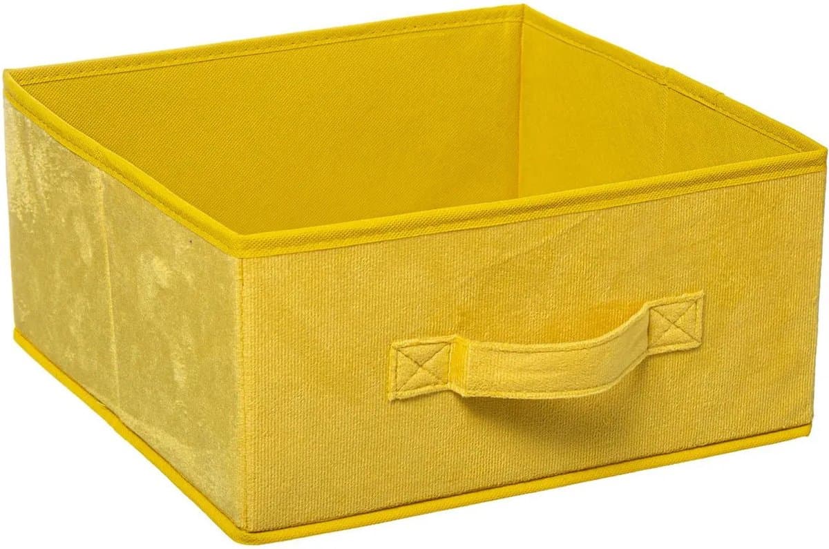 5five Gele fluwelen opbergdoos - 31 x 15 cm
