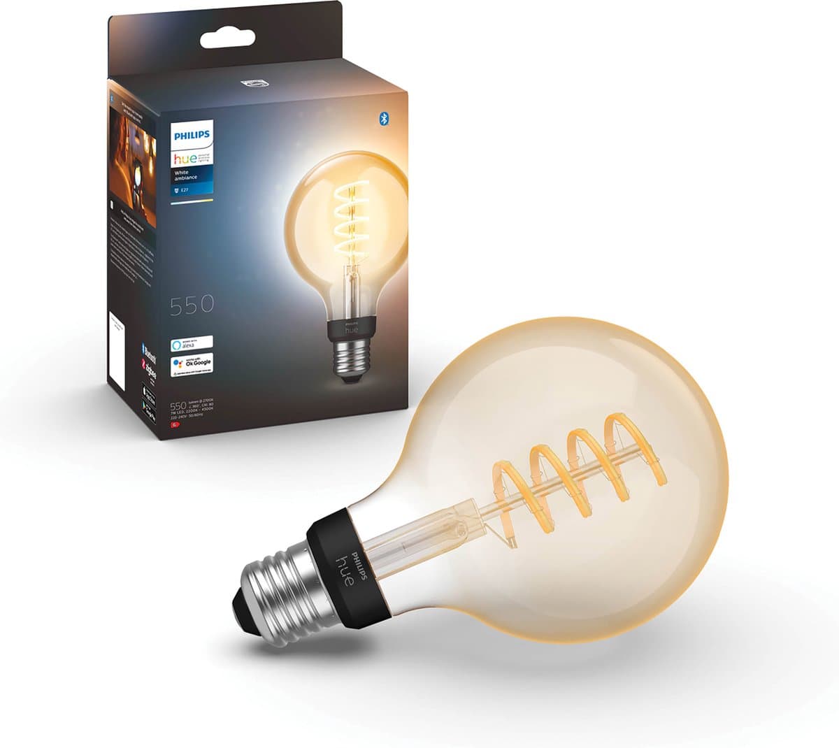 Philips Hue Filamentlamp White Ambiance Globe E27