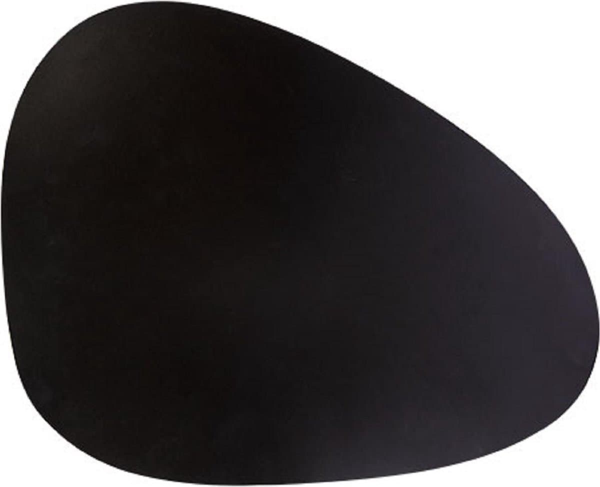 Placemat Lederlook Zwart 30.5x39cm Ei-vorm-organisch