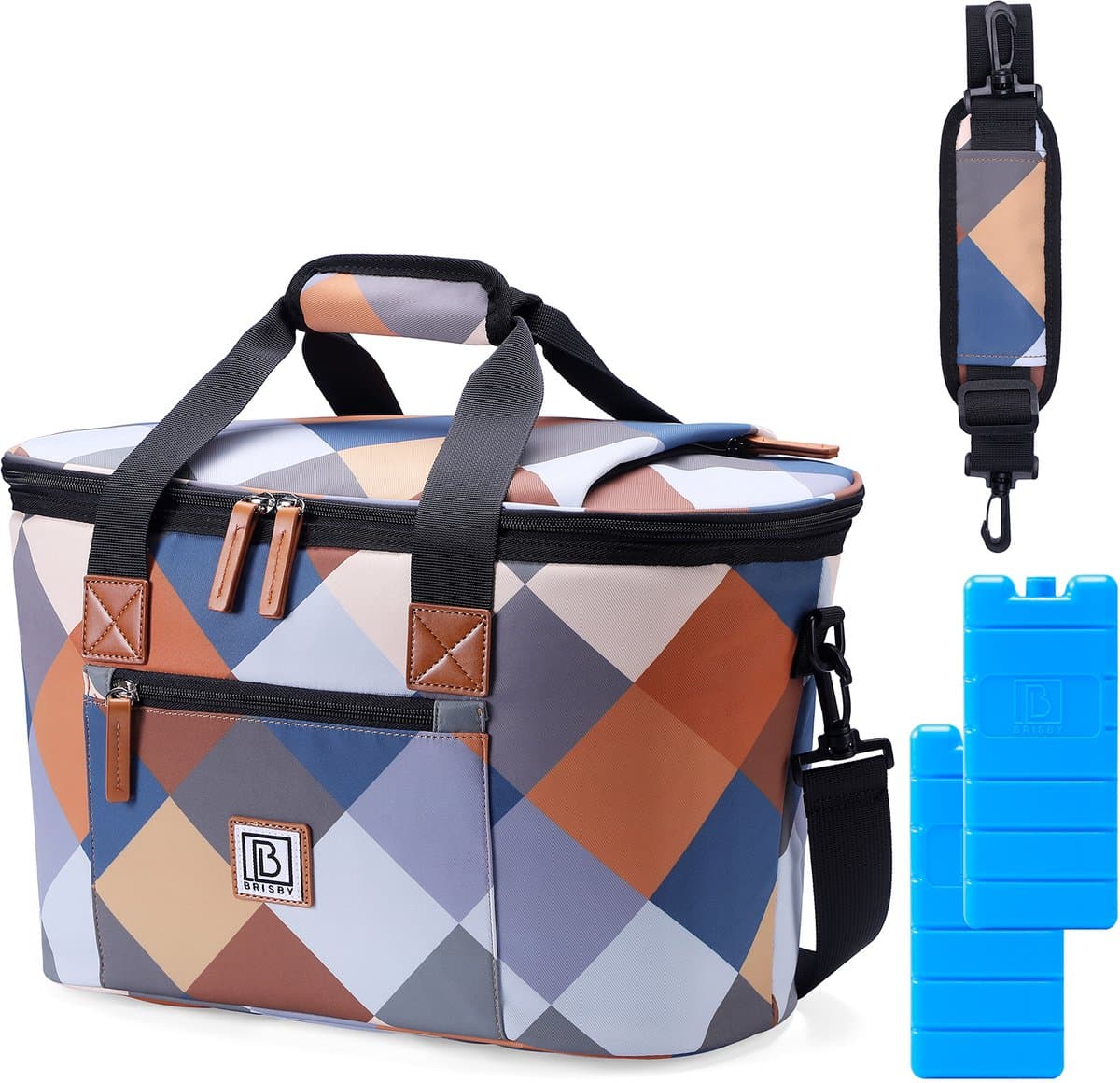 Brisby Koeltas – Boodschappentas – Shopper – Schoudertas 21L – Inclusief Koelelementen - Blok