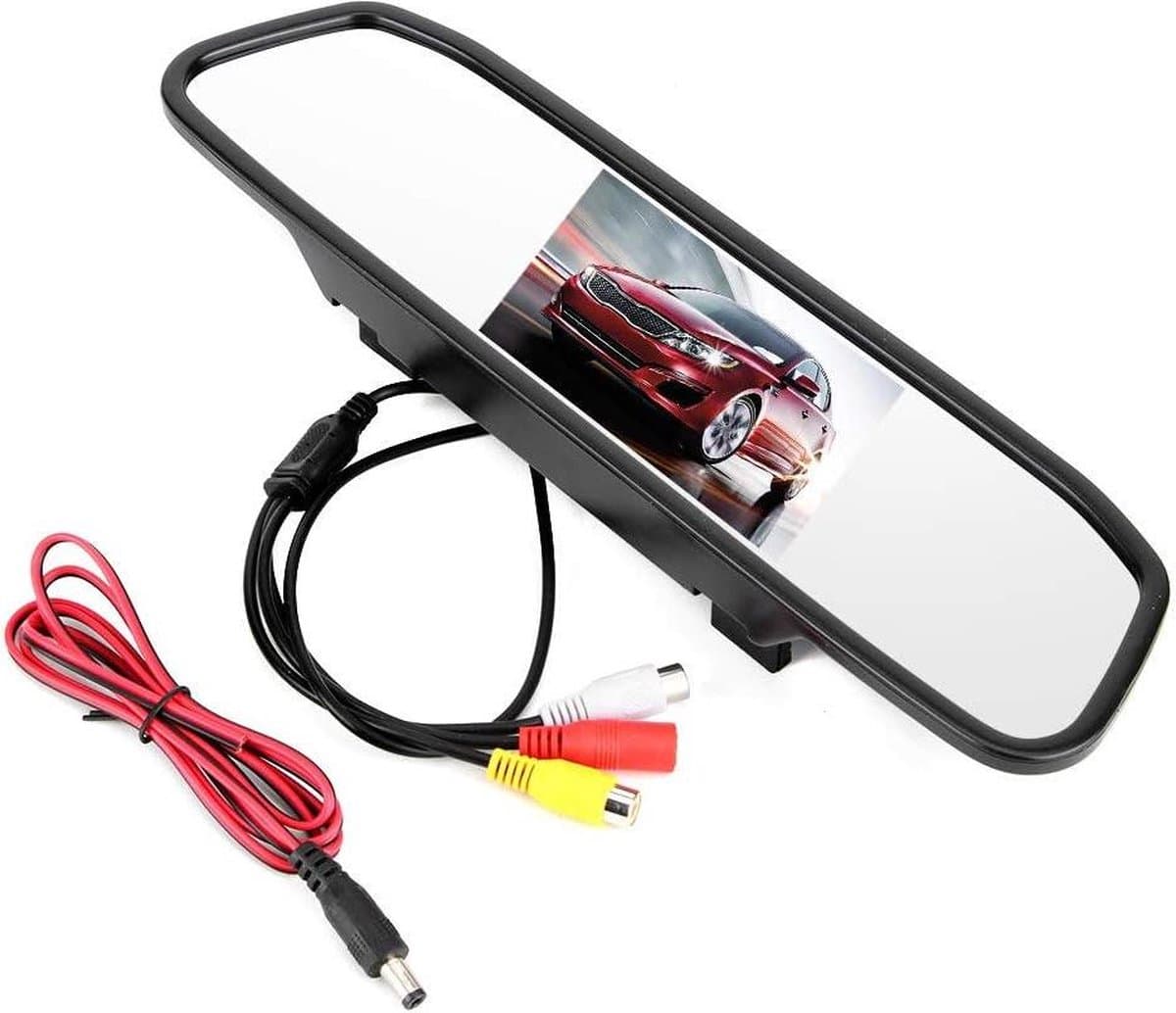 4.3" Car Rearview Mirror Monitor HD TFT-LCD Screen 2 Channel Video Input