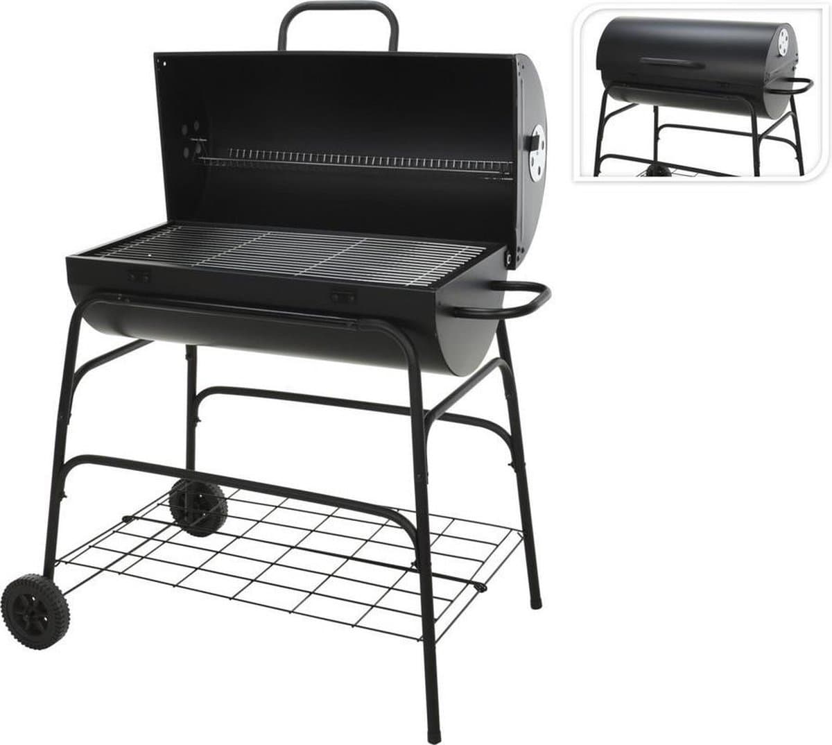 Bbq Verrijdbare Houtskoolbarbecue - Cilinder - 77 X H100Cm