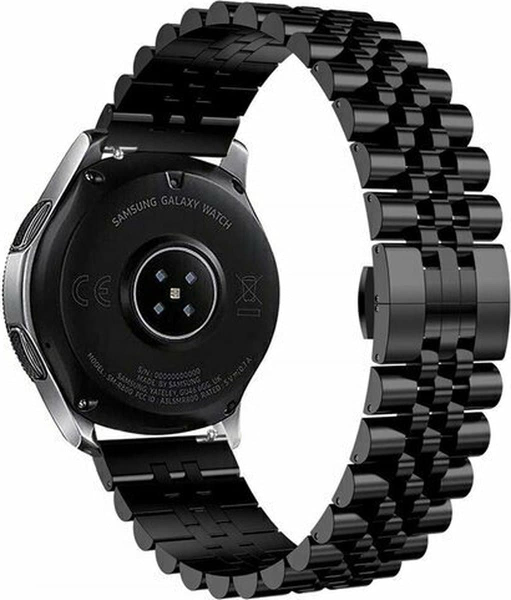 By Qubix - Geschikt voor Garmin bandje - Geschikt voor Garmin Approach S12 / S40 / S42 - Stalen band - Zwart - Smartwatch bandje 20mm