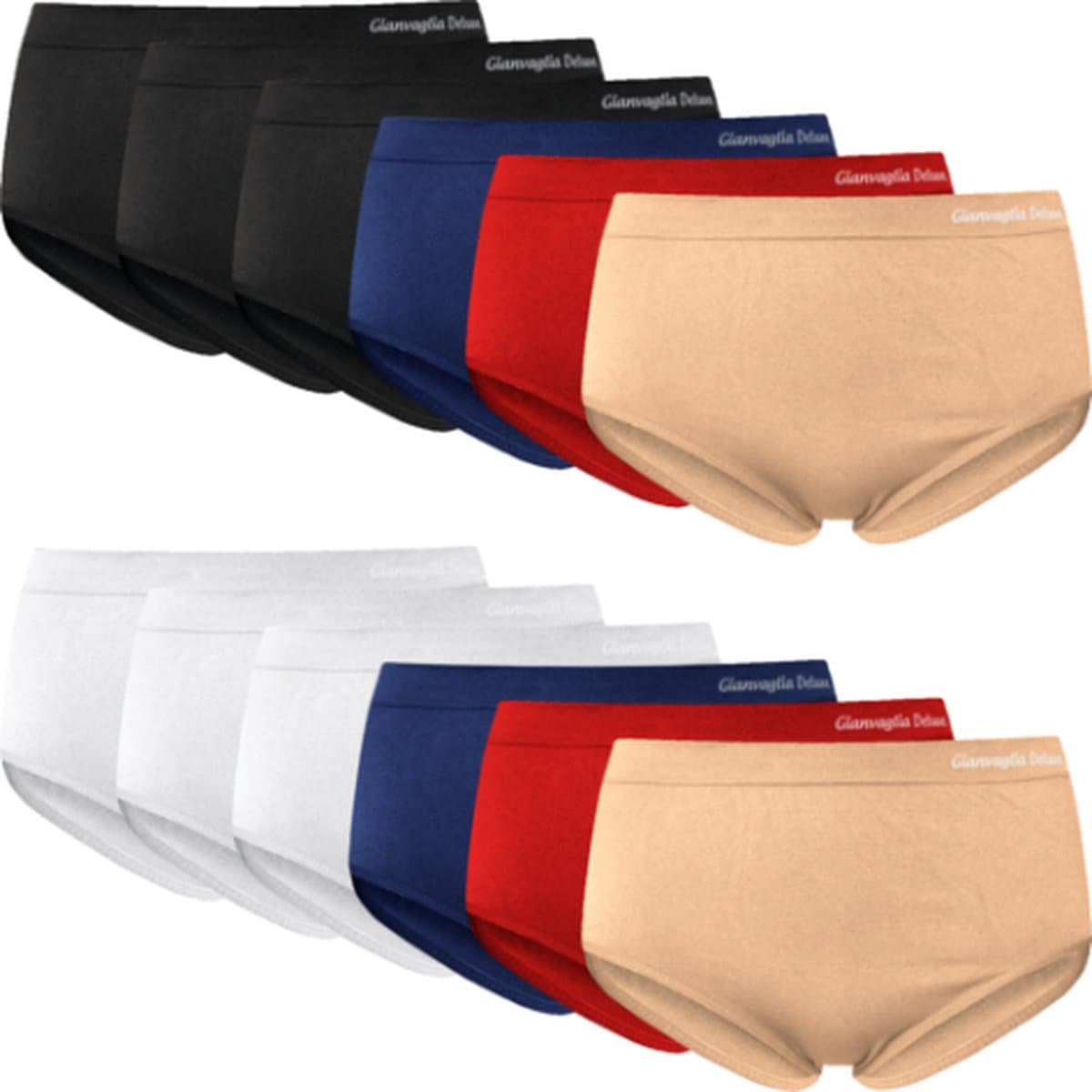 Gianvaglia - dames slip - Naadloos microfiber elastisch comfort slip - 12-pack mix kleur - XL/3XL