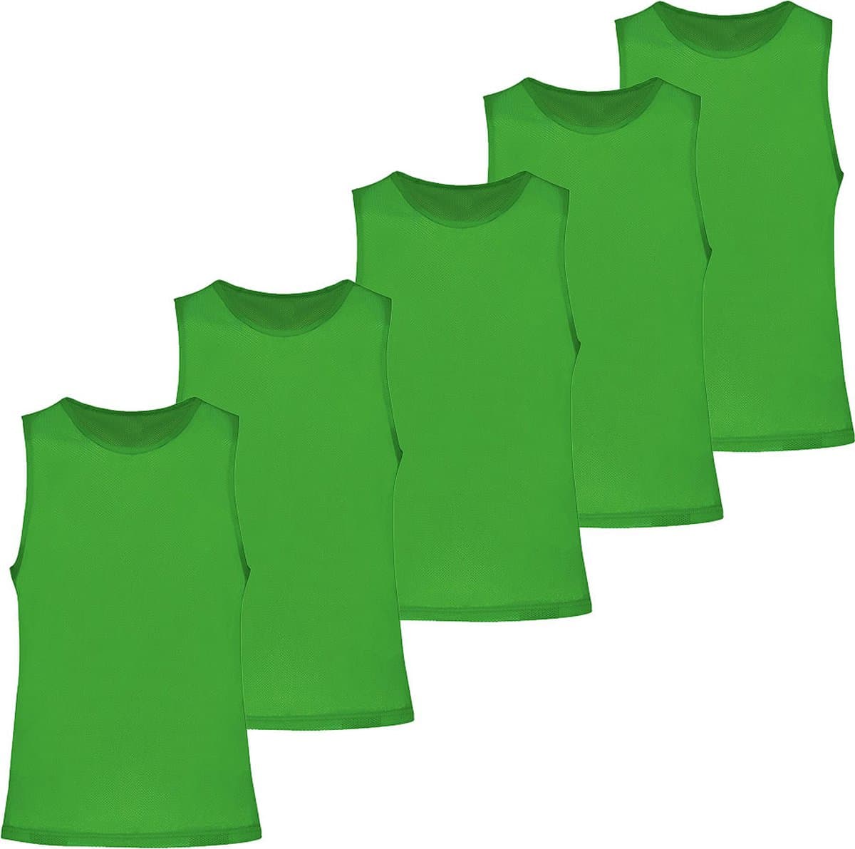 Trainingshesjes groen - 5 stuks - Voetbal hesjes senioren - Maat XXL - Ciclón Sports sporthesjes