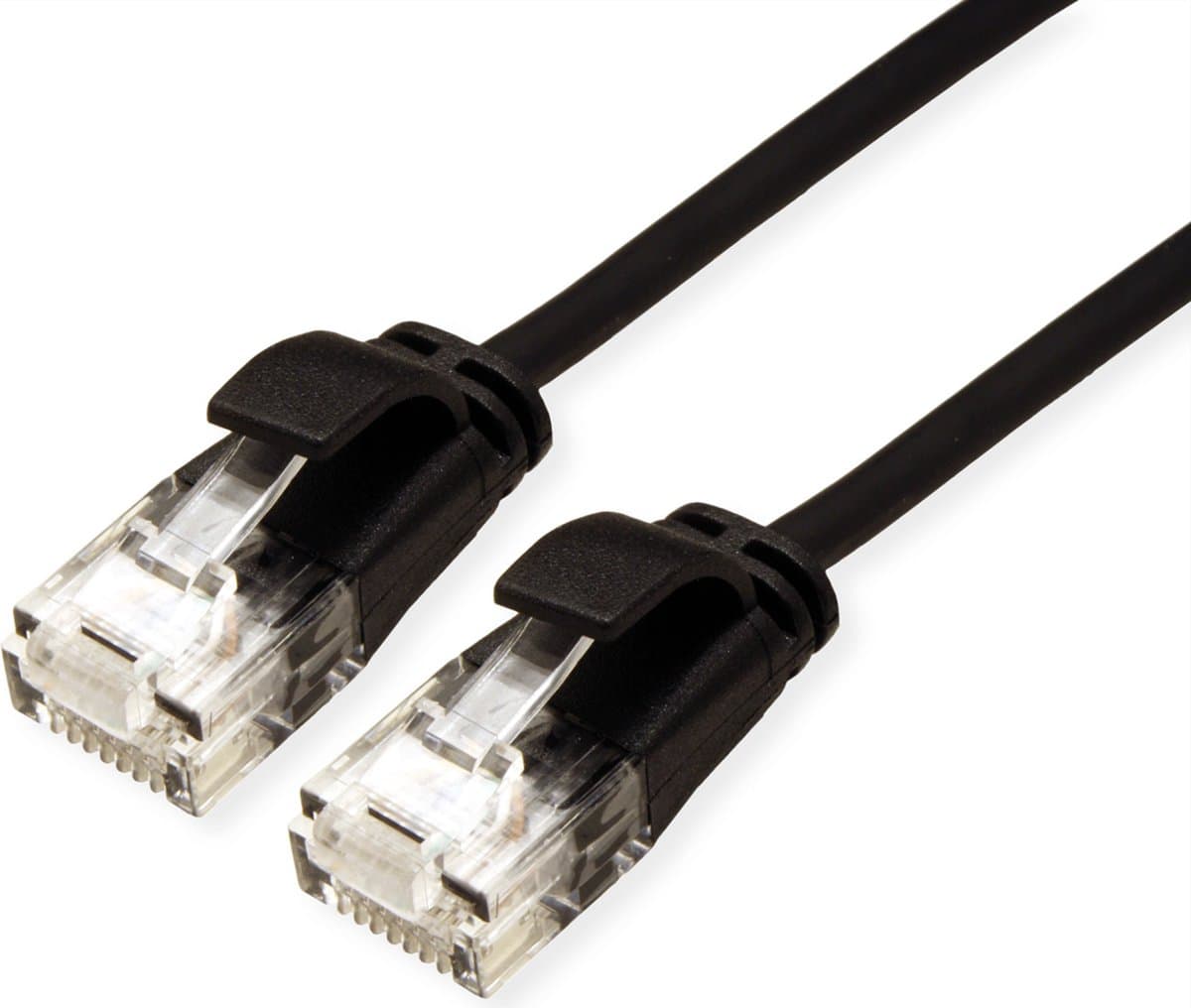 ROLINE UTP Data Center Patchkabel Cat.6A (Class EA), LSOH, extra dun, zwart, 0,3 m