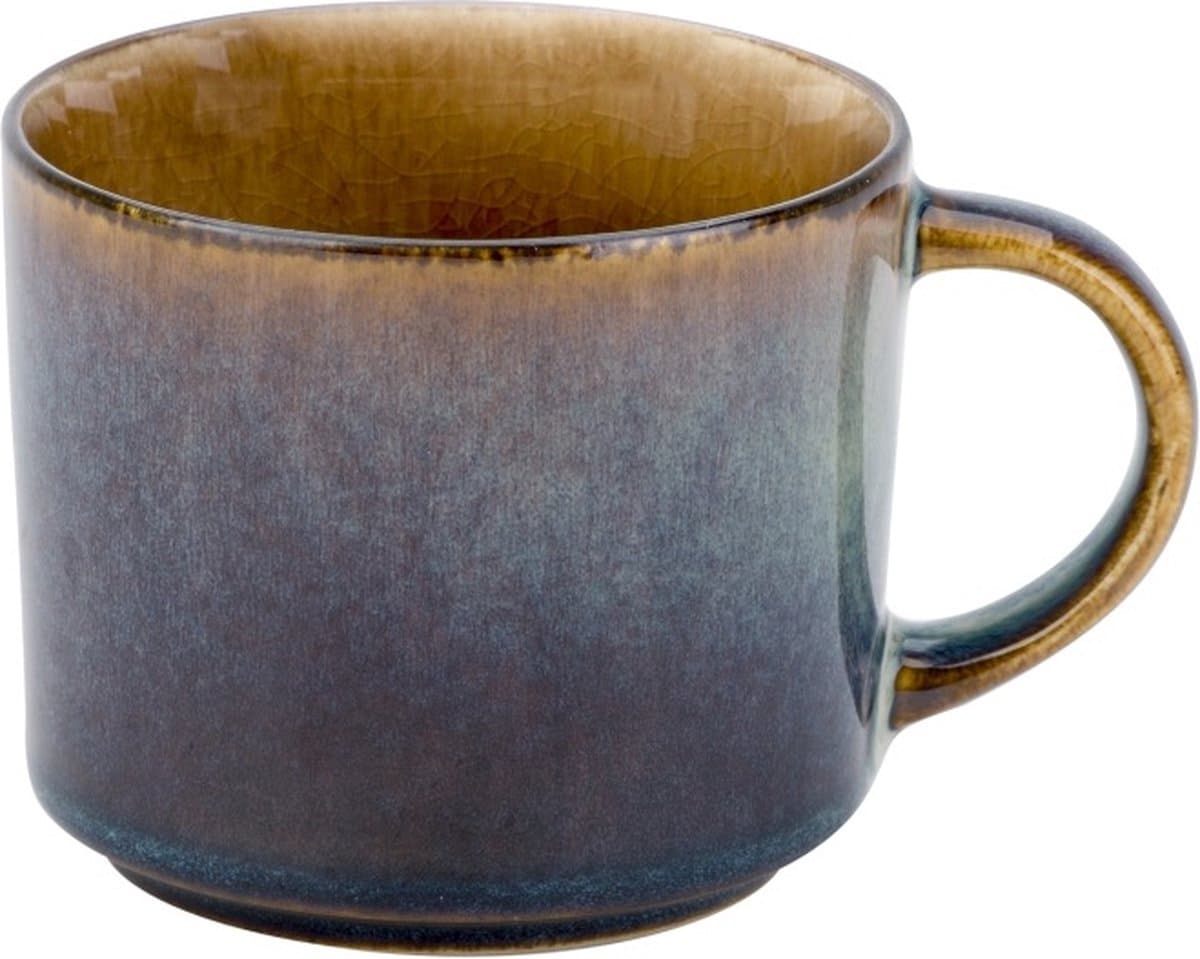 Cosy & Trendy Koffiekopje Quintana Amber – 220 ml – Bevat 1 koffiekopje – Amberkleurig aardewerk met unieke textuur – Vaatwasser- en Magnetronbestendig