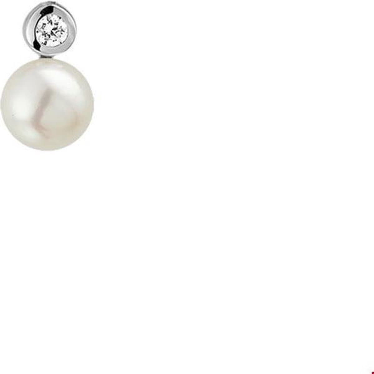zilver gerhodineerd hanger parel en zirkonia 1323321