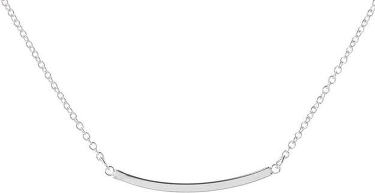 24/7 Jewelry Collection Gebogen Bar Ketting - Zilverkleurig