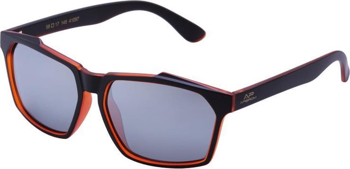 Amoy Somerset HD 1.1mm 7 Layers Polarized Lens - TR-90 Zwart Orange Ultra-Light frame - Anti-Reflect coating - Flash Mirror Coating - UV400