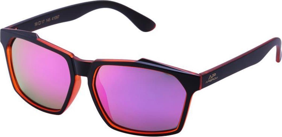 Amoy Somerset HD 1.1mm 7 Layers Polarized Lens - TR-90 Zwart Orange Ultra-Light frame - Anti-Reflect coating - Ultra Light Purple True Revo Coating - UV400