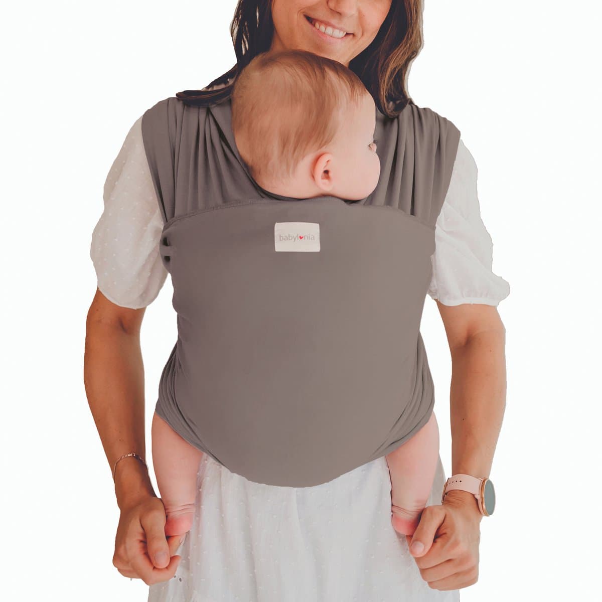 Babylonia Tricot-Slen Organic Ergonomische Draagdoek - Rekbare Baby Draagdoek voor Newborn t/m 15 kg - 100% Biologisch Katoen - Buikdragen - Mild Taupe