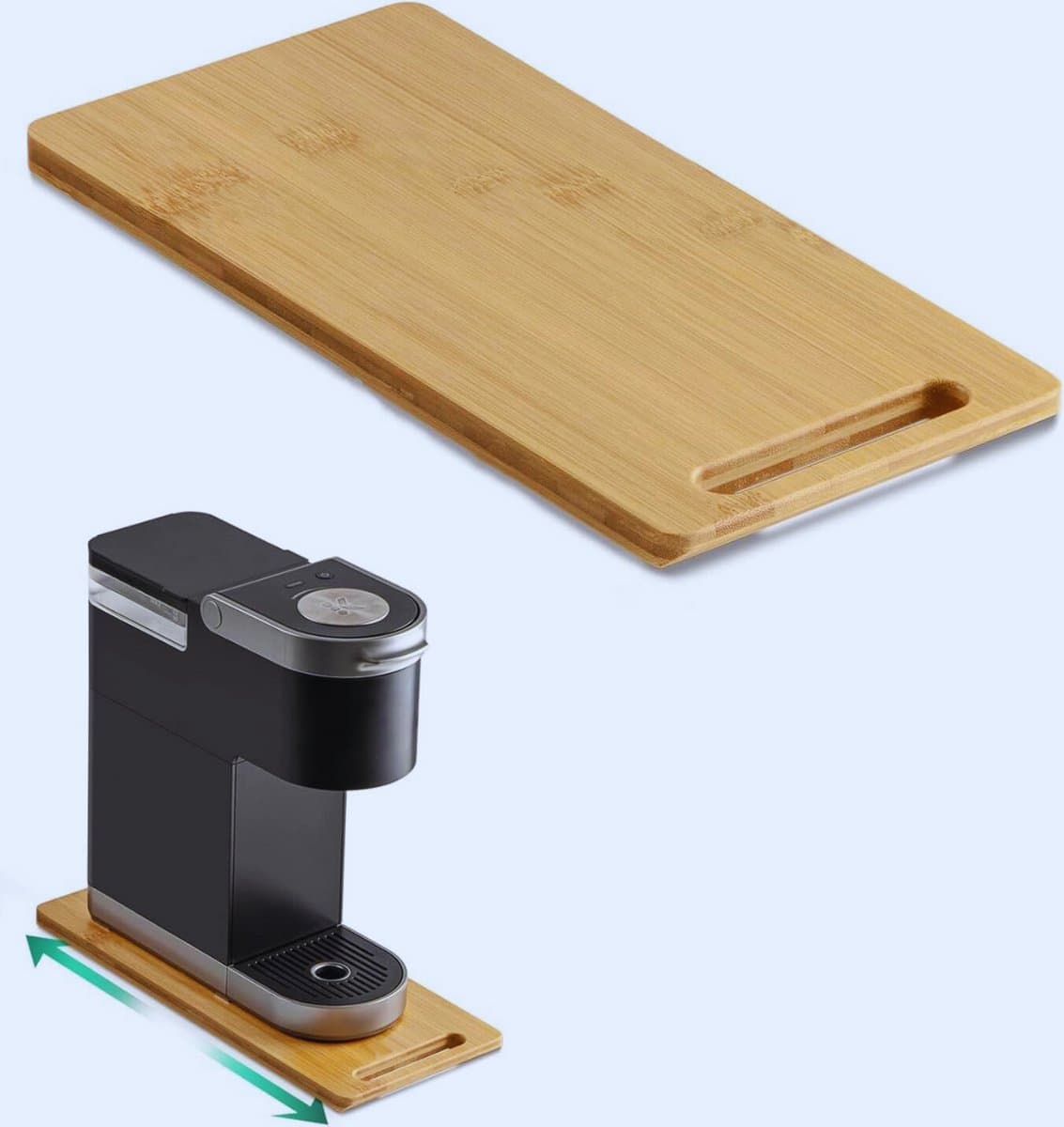 Uitschuifbaar Houten Dienblad Voor Koffiezetapparaten En Zware Apparaten – Elegante En Robuuste Schuifhouder Voor De Keuken - Maat S (37 X 19 X 3 Cm)
