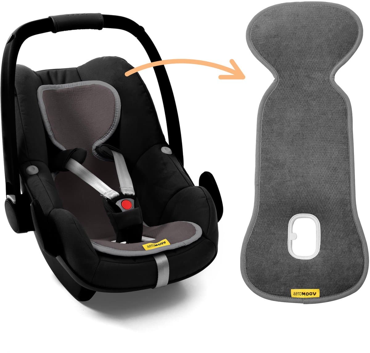 AeroMoov Air Layer – Inlegkussen Autostoel – Ademend & Warmteregulerend - Groep 0+ - Anthracite