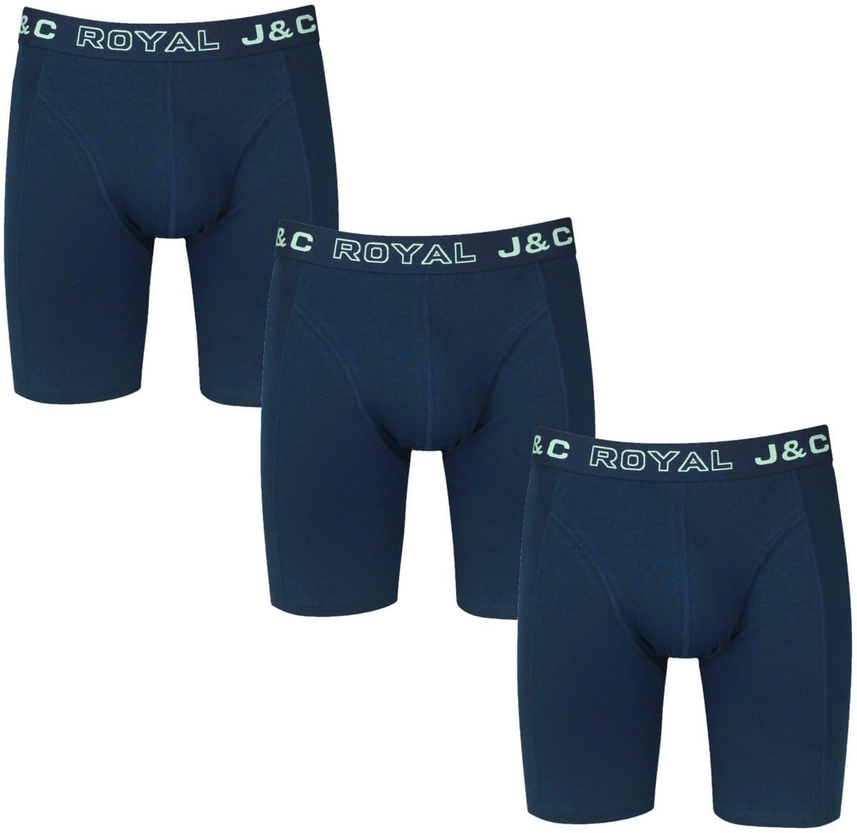 3-PACK LUXE EN ELASTISCHE HERENBOXERSHORT MET LANGE PIJPEN J&C - maat M