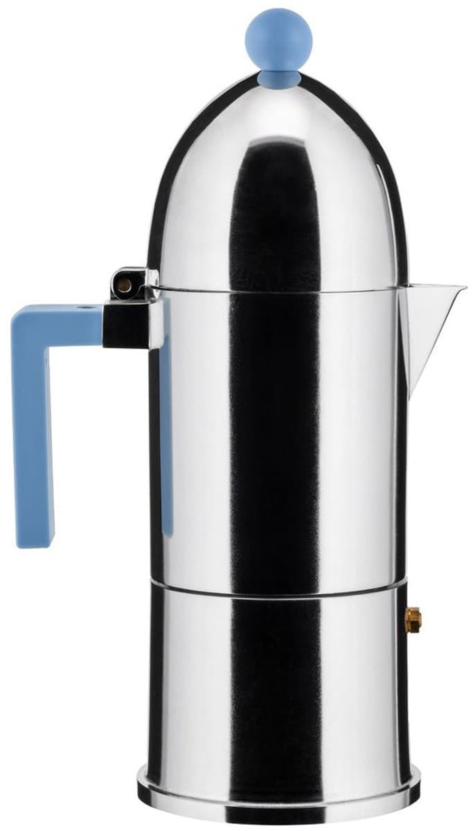 Alessi Inductie-Percolator-La-Cupola-6-kops-Blauw-Handvat