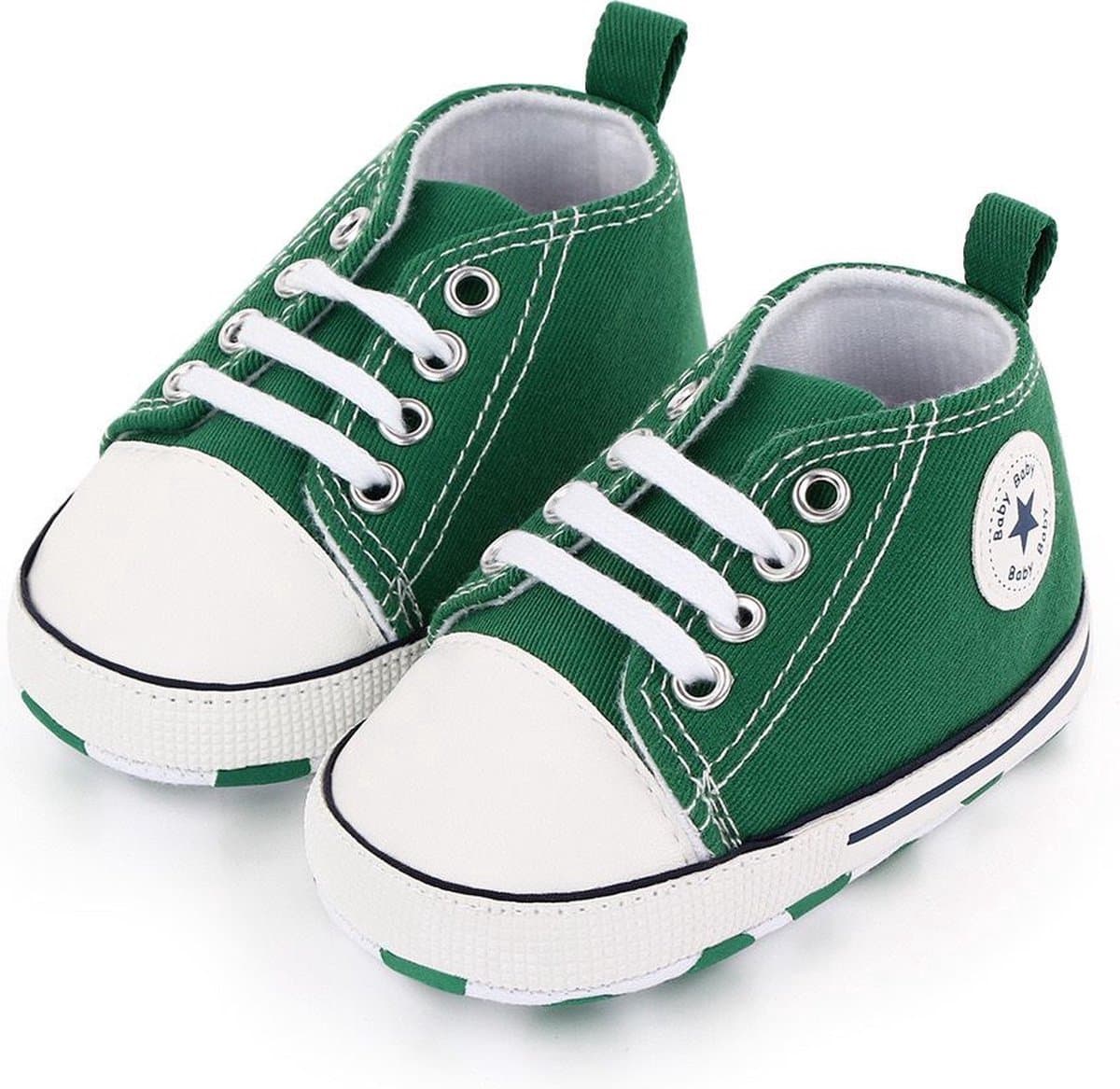 Steppies Babyschoentjes - Groen - Zachte Zool Antislip - Maat 20-21 (12-18 maanden, 13 cm) - Babyslofjes