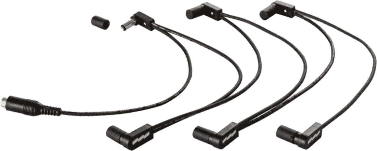EBS DC-690F - Flat Contact DC Voedingssplitser - 1 naar 6 Haaks - Daisy-Chain - Pedalboard Voedingskabel - Center Negatief