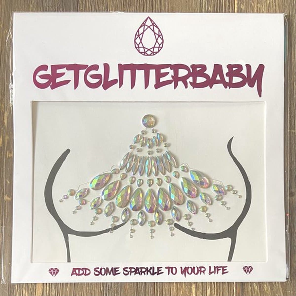 GetGlitterBaby® - Glitter Face Body Jewels / Festival Glitters / Strass Steentjes / Plak Diamantjes voor Lichaam en Gezicht / Rhinestones - Zilver / Diamond