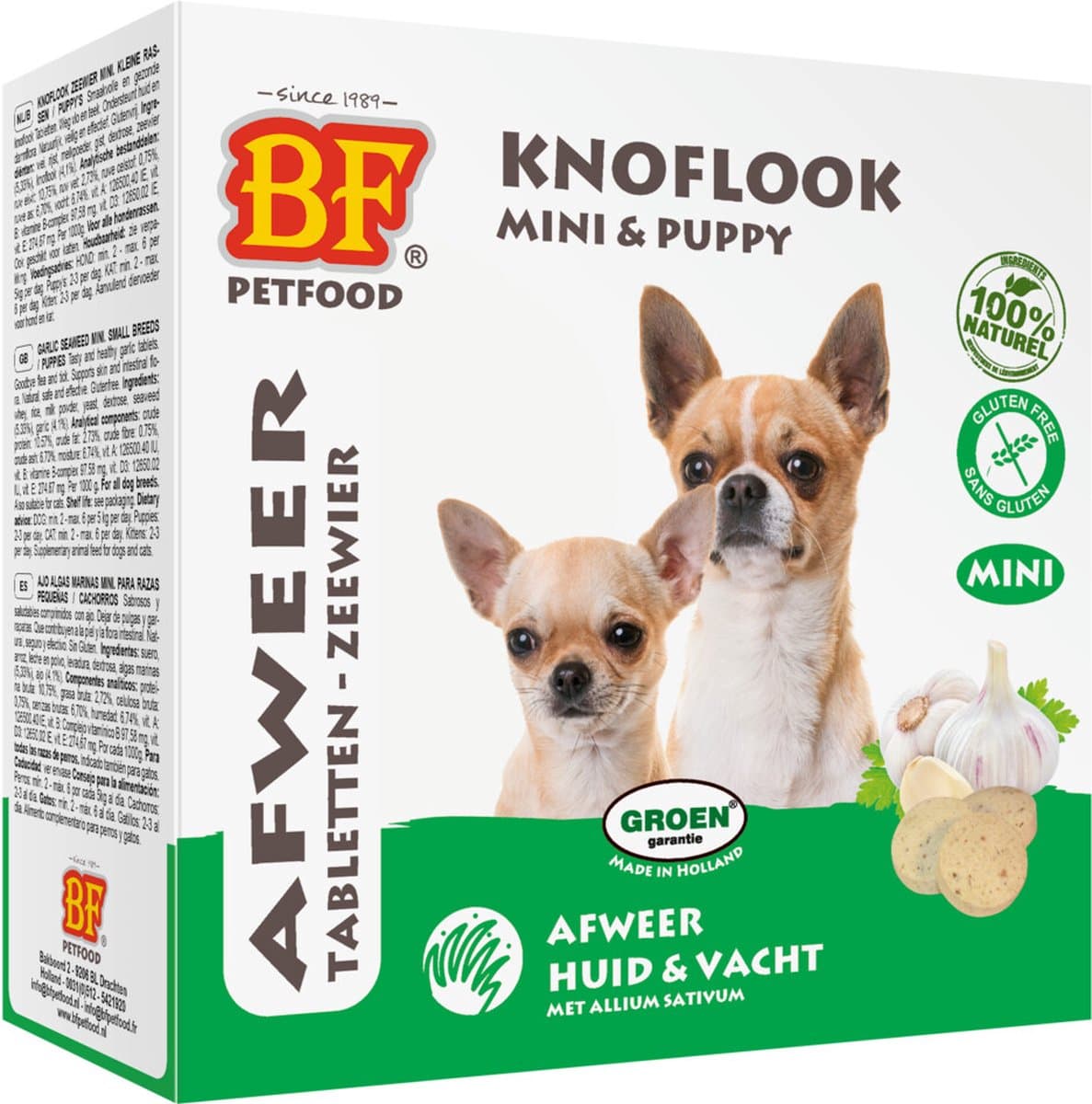 BF Petfood - Hondensnoepjes - Bij Vlo - Knoflook - Zeewier - Mini - 16x55 stuks