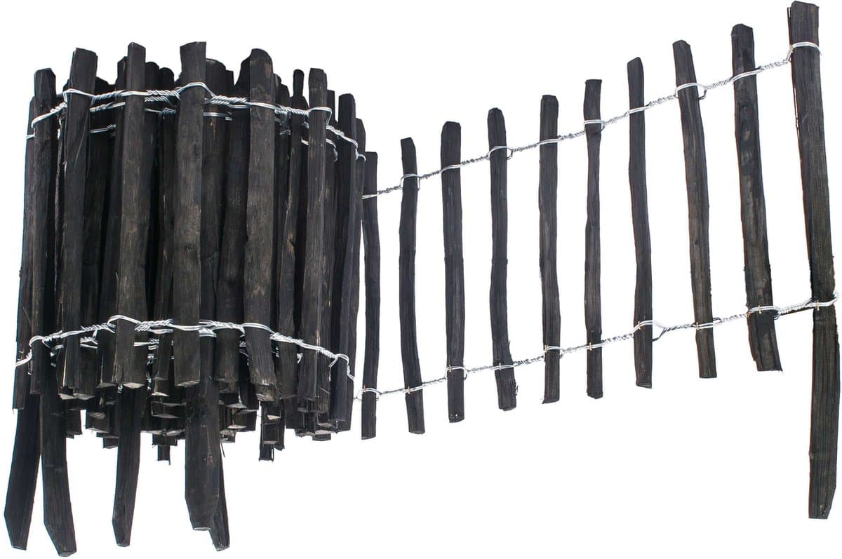 BOGATECO Hazelnoot Rolhekwerk 50 x 500 cm - Lattenafstand 4-5 cm - Geïmpregneerd - Duurzame Tuinafscheiding & Rolhek - Zwart