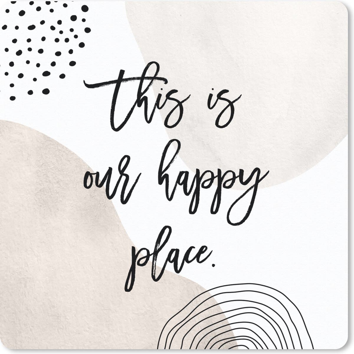 Muismat 20x20 cm - Mousepad Happiness - Nieuwe woning - Quote - Muismatten