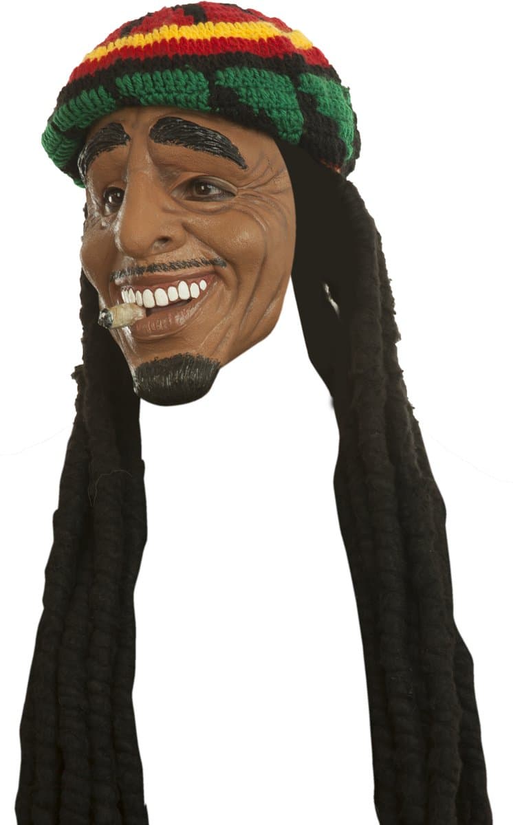 Partychimp Hoofdmasker Stoned Pvc Bruin/groen/rood/geel Onze-size