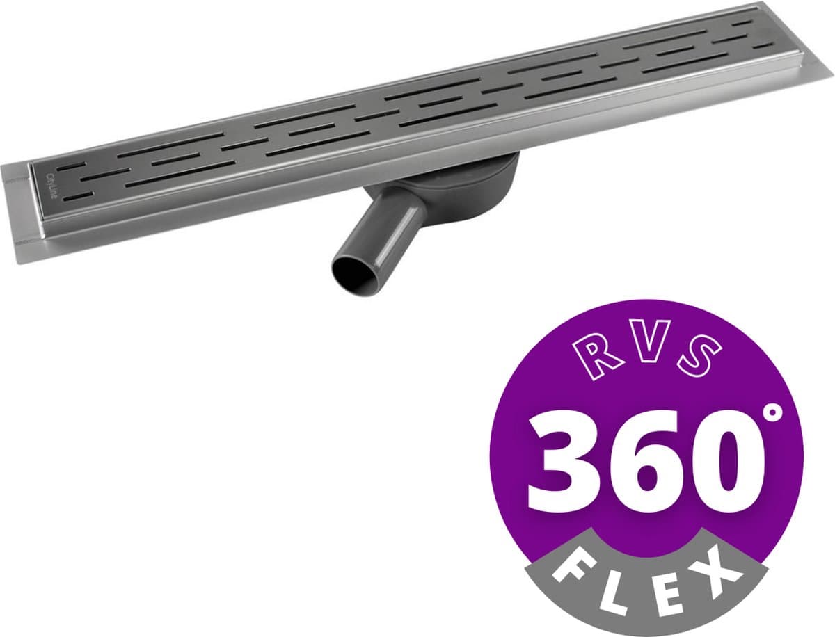 CityLine douchegoot - RVS - 50cm - Flex uitloop - Standaard rooster