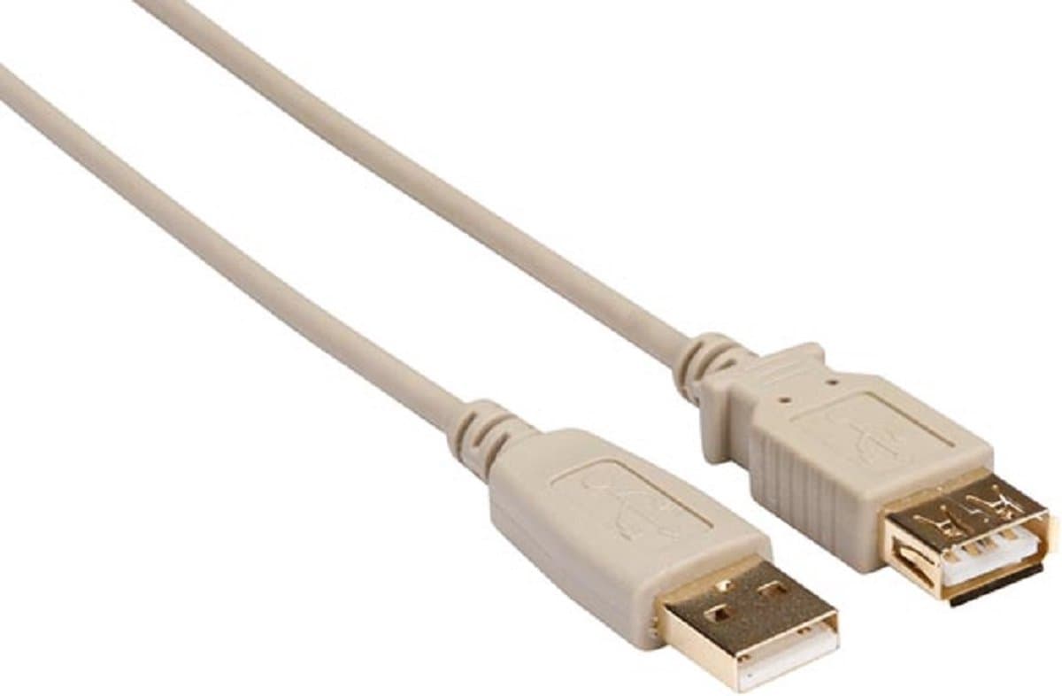 USB verlengkabel - Usb 2.0 A- Mannelijke Stekker Naar Usb 2.0 A-Vrouwelijke Stekker - Zwart - 1.8 M - Verguld