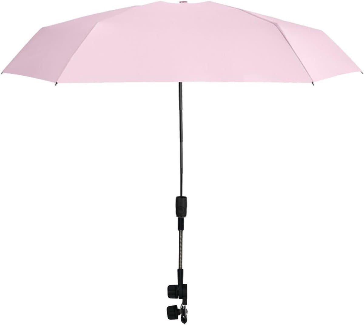 Kinderwagen Parasol - Zonnescherm Baby - Bescherming Tegen Zon - Universele Klembevestiging - 90cm Diameter - Roze