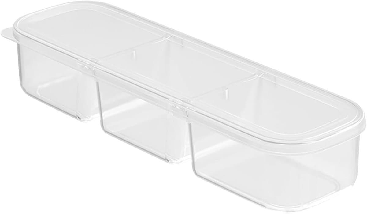 Koelkast Organizer - Voedsel Bakje - Keuken Organiseren - Met Deksel - 28 x 9 x 6 cm - Transparant