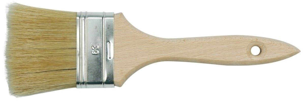 Vorel - Engels Plat Penseel - 63mm - Natuurlijke Borstelharen - Houten Handvat
